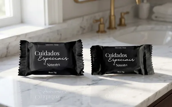 Sabonetes personalizados com embalagem da marca do cliente