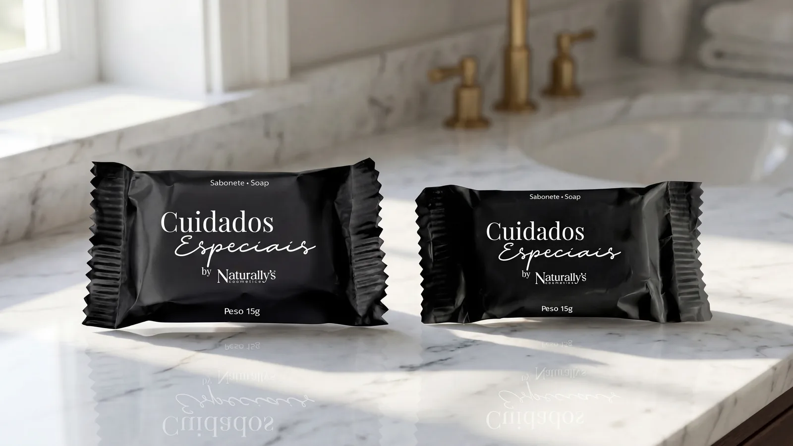 Sabonetes personalizados com embalagem da marca do cliente